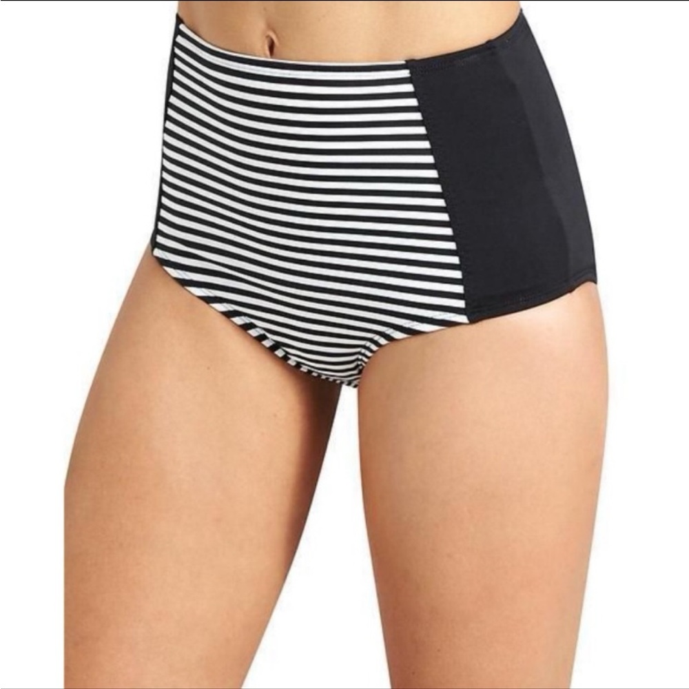 Athleta Montauk Stripe High Waisted Bottom Black Size Small Athletic